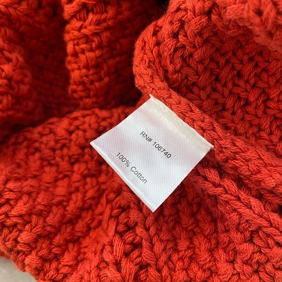 NWOT Serengeti Size L Rust Cotton Cable Knit Long Sleeve Crew Neck Sweater Ivy - Picture 9 of 11